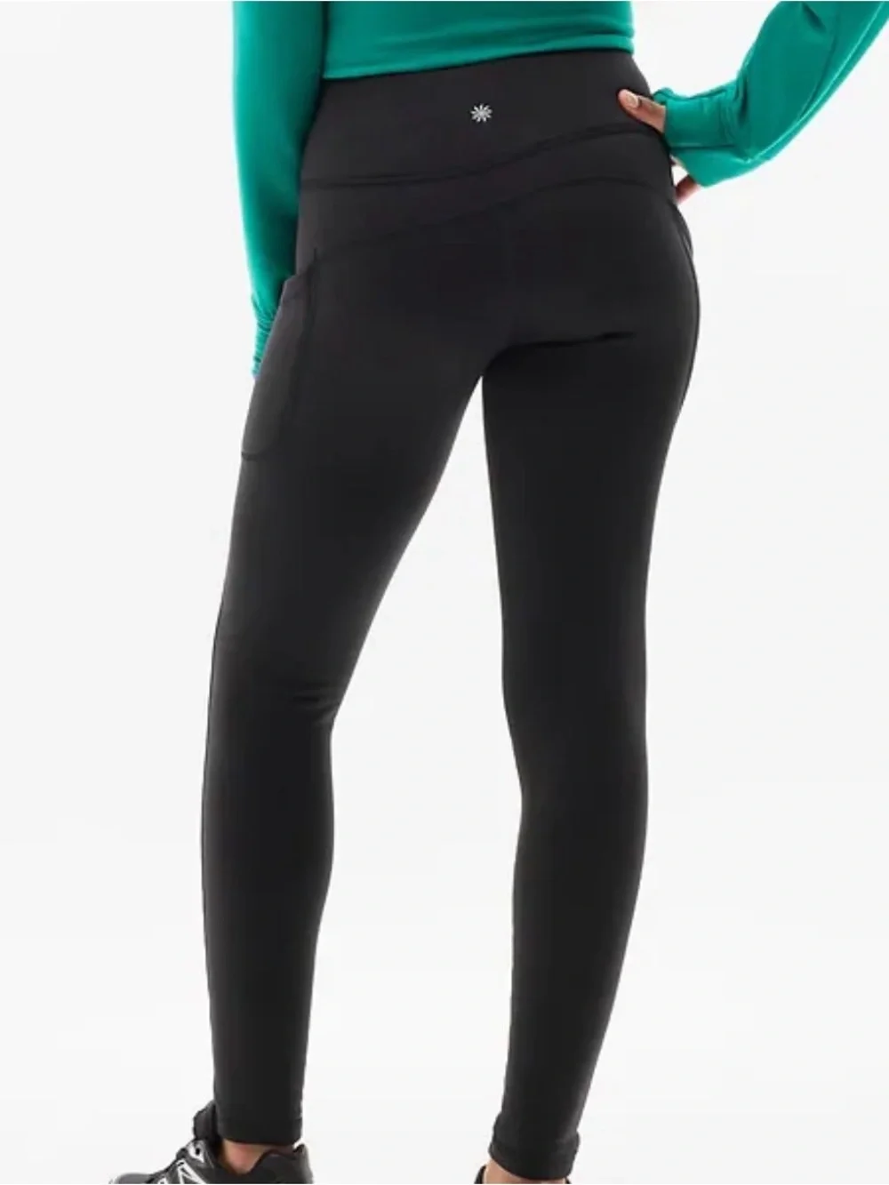 NEW Athleta Girl Altitude Edge Stash Tight (Fleece Lined) in Black